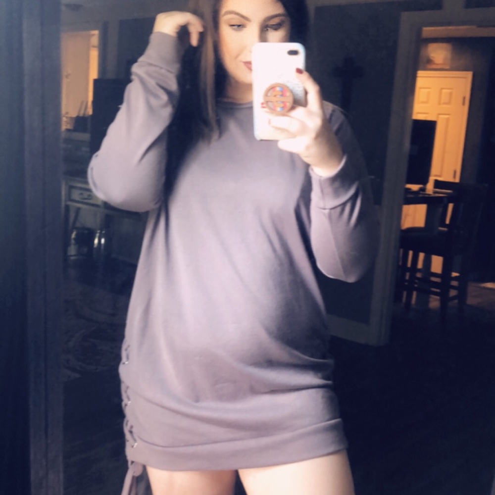 Purple Lightweight Sweater Dress